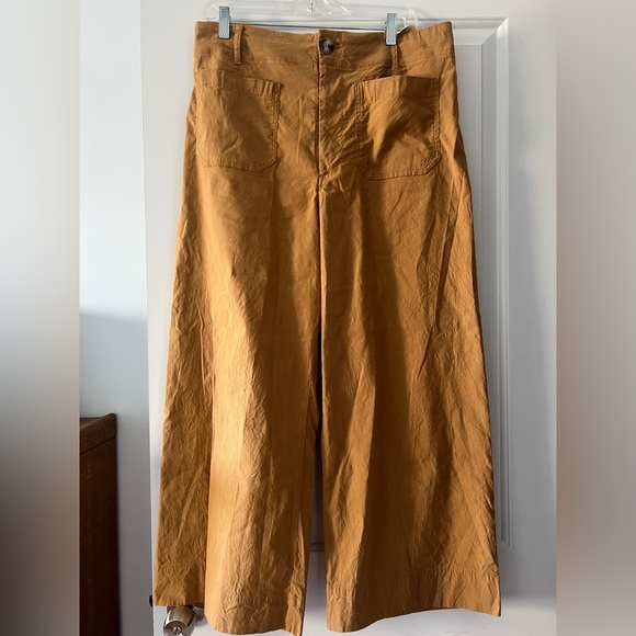 Anthropologie Colette by Maeve Cropped Wide-Leg Cotton Blend Pant- Size 32 - Picture 3 of 5